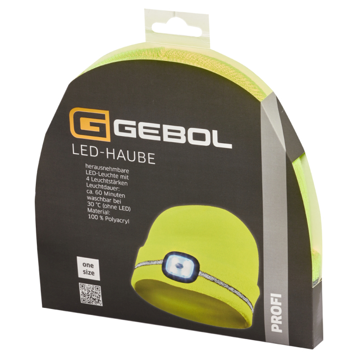 Gebol 700007, Caciula galbena cu banda reflectorizantă si LED, 4 niveluri de luminozitate, 60 de minute de functionare, LED detasabil si reincarcabil prin USB [2]