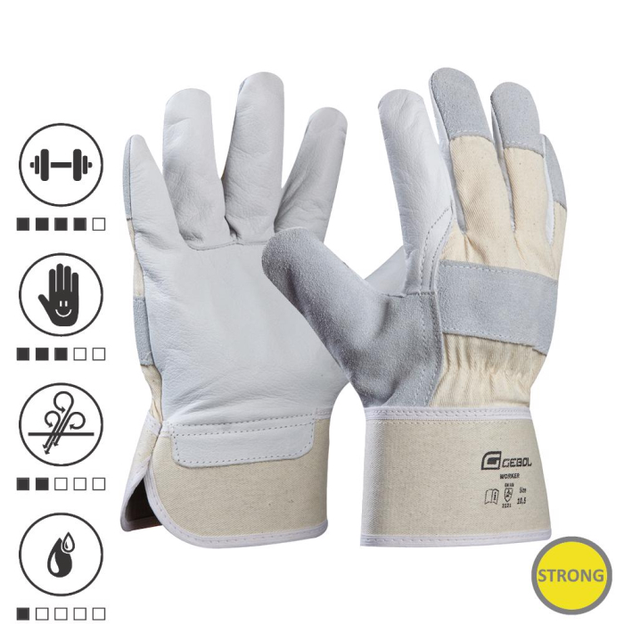Gebol 709207, Manusi de protectie Worker, din piele de vaca, uz profesional, marimea 10.5/XL [1]