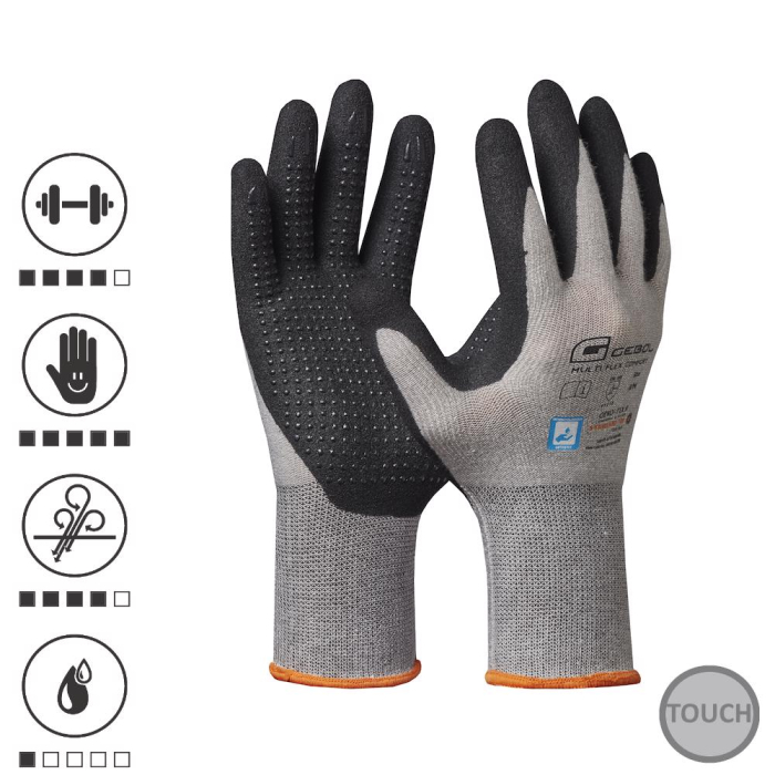 Gebol 709578, Manusi de protectie Multi Flex Comfort, din fibra de vascoza, poliester si elastan, acoperire din spuma de nitril, uz profesional, marimea 10/XL [1]