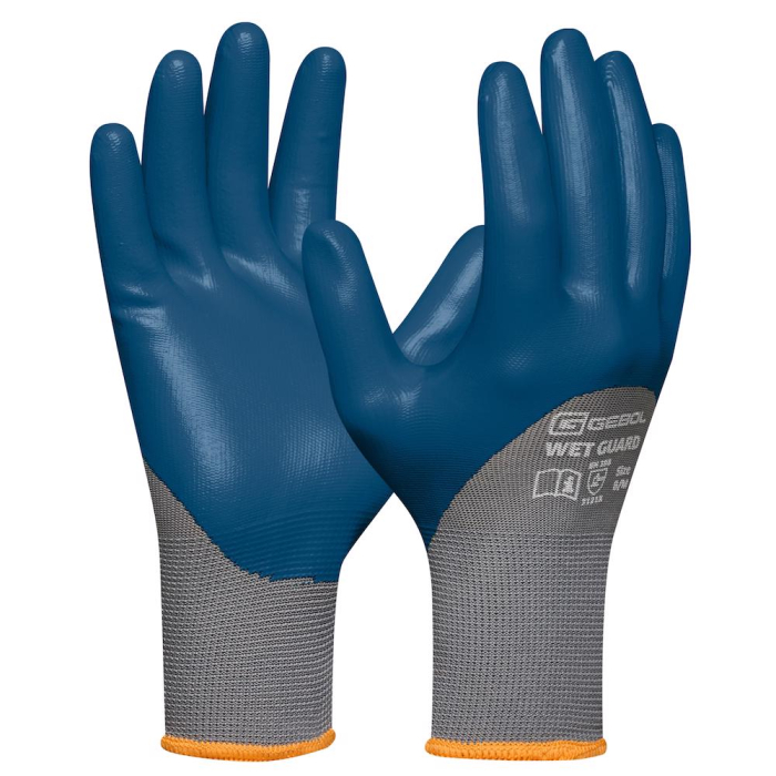 Gebol 729513_11, Manusi de protectie Wet Guard Blue, din poliester, acoperire cu spuma de nitril, rezistente la ulei si apa, uz profesional, marimea 11/XXL [2]