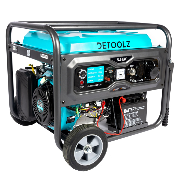 Generator Detoolz 5.5kW 2P230 B4T pornire electrica 25L cu roti G02 [25]