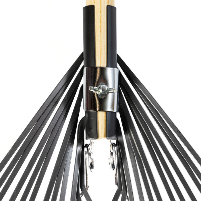 Grebla frunze 24 dinti flexibili,maner lemn,1650mm [5]