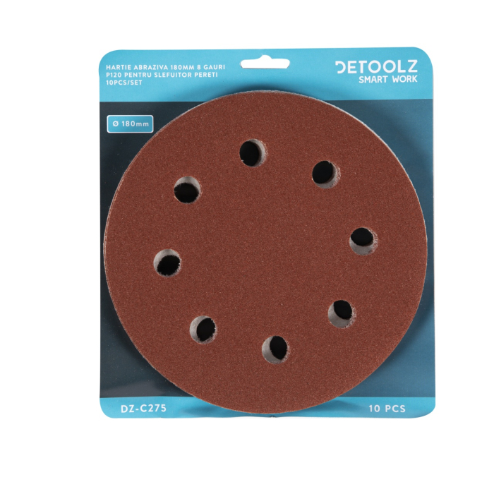 Hartie abraziva P120 8gauri 180mm (1buc=10pcs) [3]