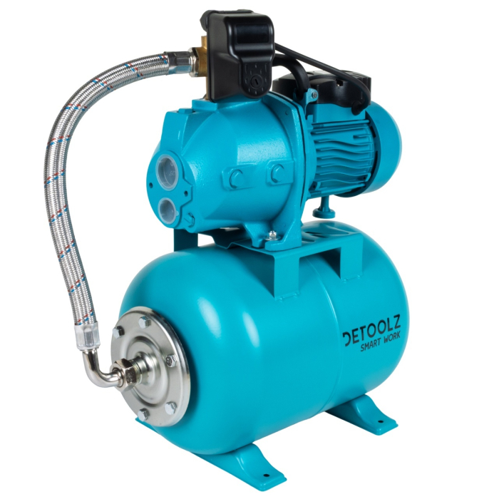 Hidrofor Detoolz 0.9 kW, debit maxim 2280l/h, inaltime maxima de pompare 40m, corp pompa fonta, butelie 24L, ejector [2]