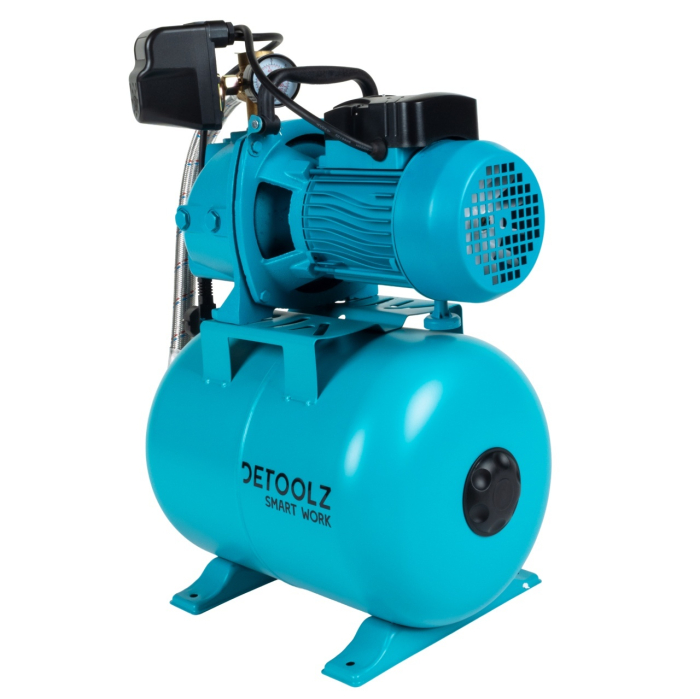 Hidrofor Detoolz 0.9 kW, debit maxim 2280l/h, inaltime maxima de pompare 40m, corp pompa fonta, butelie 24L, ejector [14]