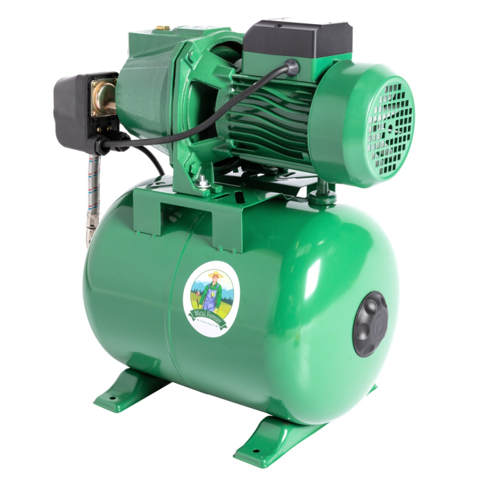 Hidrofor Micul Fermier 1.5 kW, debit maxim 3000l/h, inaltime maxima de pompare 53m, corp pompa fonta, capacitate vas expansiune 24 litri [13]
