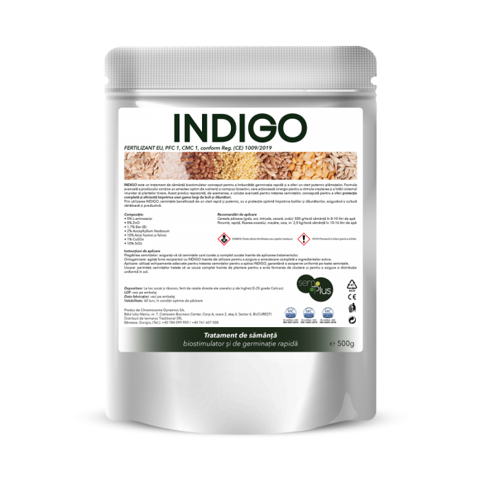 Indigo, tratament superior pentru sămânță cu efect insecto-fungicid și de stimulare a germinației [1]