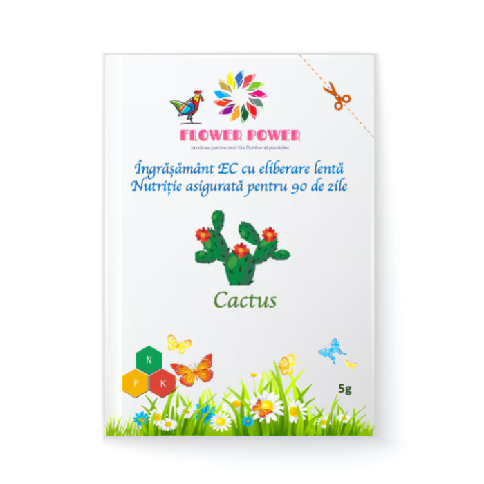 Îngrășământ Flower Power pentru cactuși cu eliberare lentă, efect 90 zile [1]