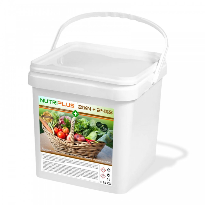 Îngrășământ premium granulat cu azot și sulf pentru cartof, legume și pomi fructiferi, NutriPlus 21% N + 24% S [1]