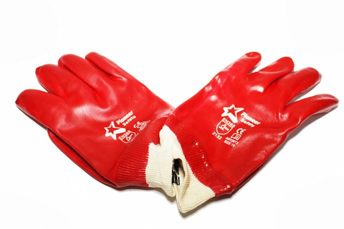 Manusi rosii din cauciuc scurte (12pcs) [2]