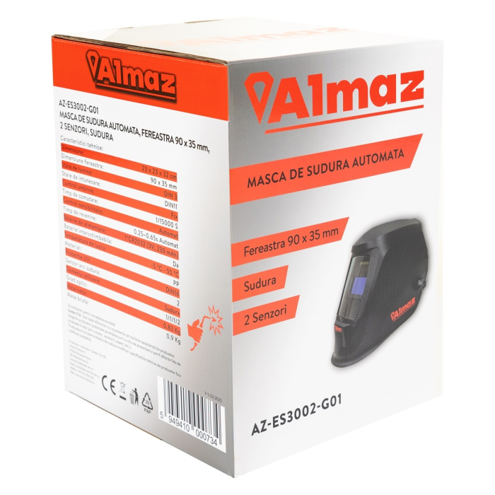 Masca de sudura Almaz, automata, fereastra 90x35mm, 2 senzori, sudura [4]