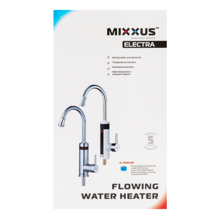 MIXXUS Electra 340-ES robinet instant electric pentru apa, 3 kW din plastic si otel inoxidabil [4]