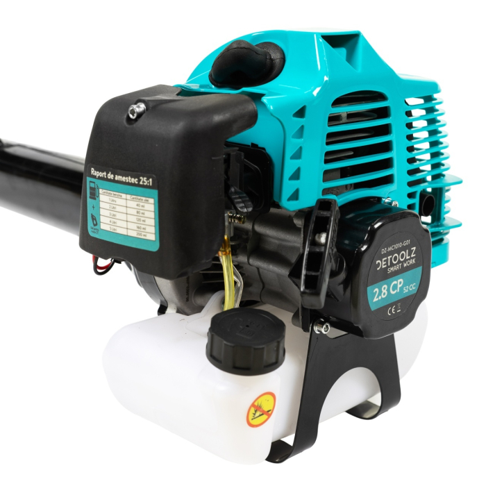Motocoasa Detoolz 2.8CP 52CC motor benzina 2T, pornire rapida, 4 accesorii, tija 28mm [8]