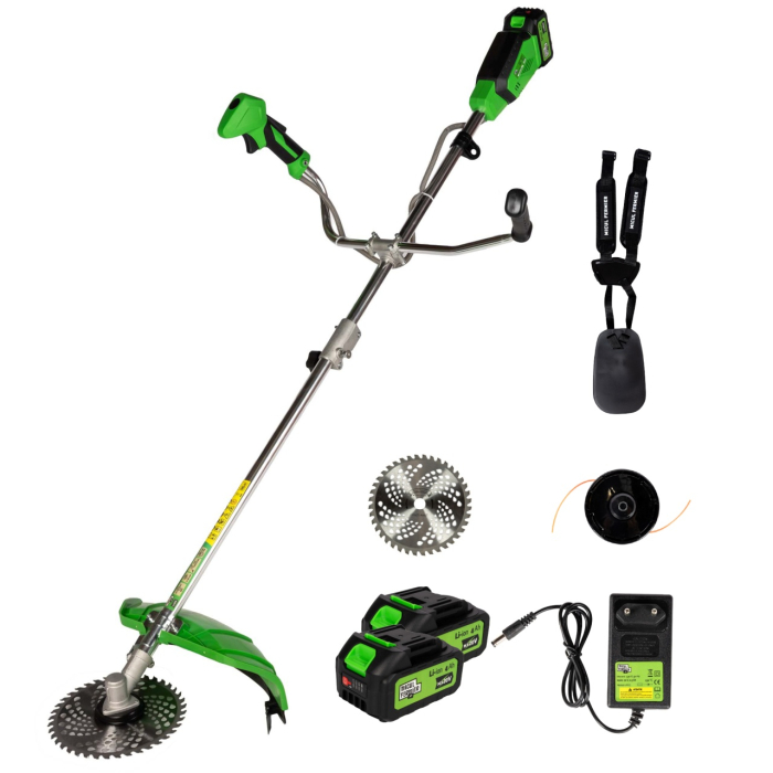 Motocoasa (Trimmer) electrica Micul Fermier 20V, 2 acumulatori 4Ah, maner dublu, motor fara perii [12]