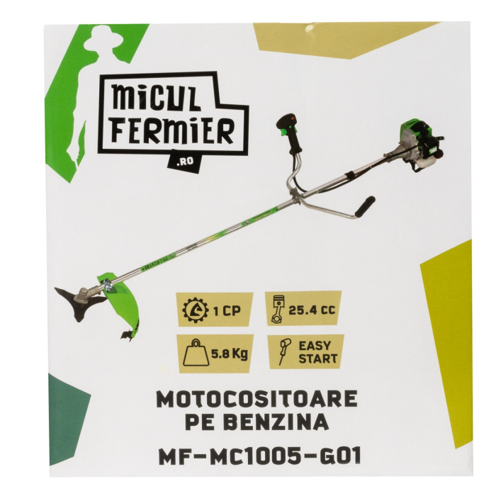 Motocositoare Micul Fermier 1CP, 25.4CC, motor benzina 2T, pornire rapida, 3 accesorii, tija 26mm [8]