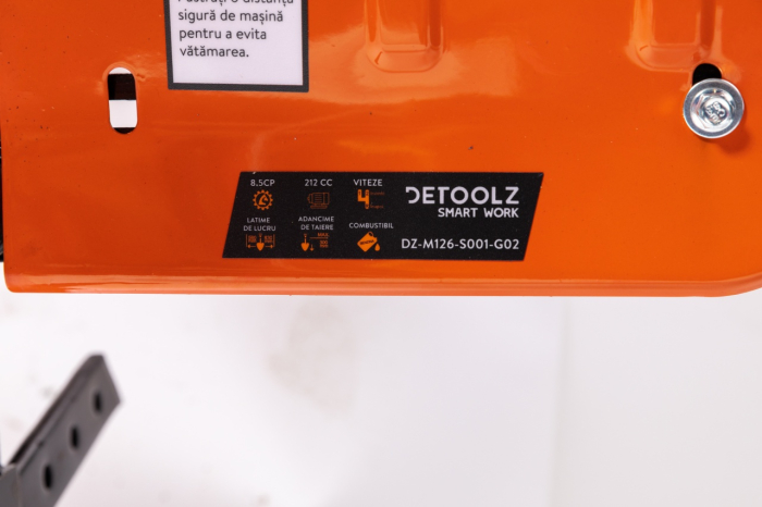 Motocultor Detoolz 8.5cp 212cc, benzina 4T, 3 viteze, pornire manuala, cu roti [8]