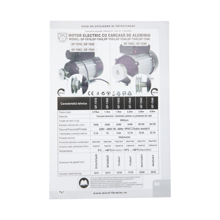 Motor electric Micul Fermier 0.75KW, 2800 rpm, carcasa aluminiu [6]