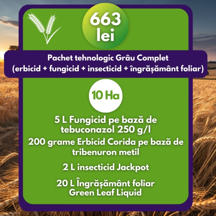 Pachet tehnologic Grâu Complet (erbicid + fungicid + insecticid + îngrășământ foliar)- 10 Ha [1]