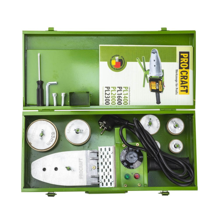 Plita PPR Procraft PL1600, 800 W, bacuri 20 25 32 40 50 63 mm, ciocan de lipit tevi PPR [1]