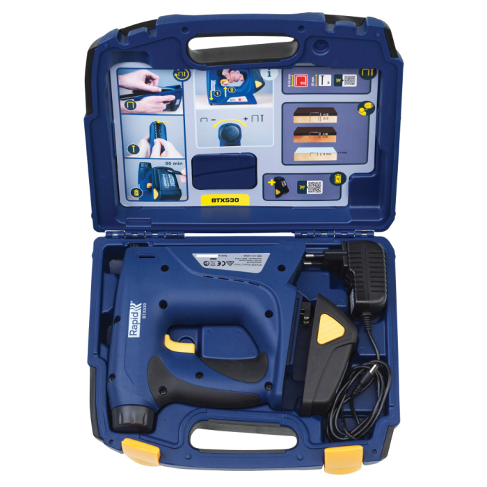 Rapid 5000128, Capsator/ciocan electric cu acumulator BTX530, functional cu capse No.53 si cuie No.8, + geanta [2]