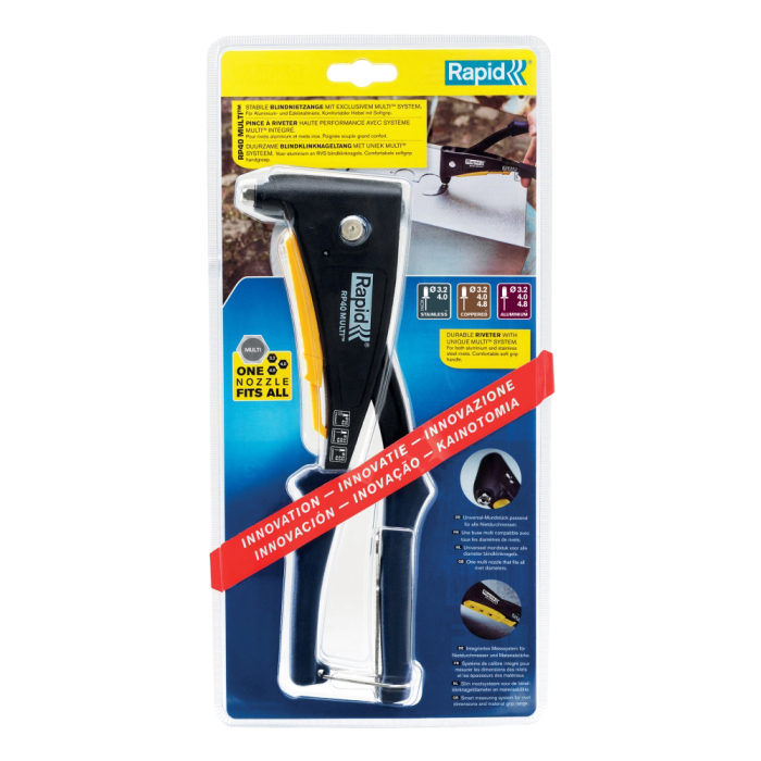 Rapid 5001139, Cleste pop nituri RP40, cap de nituire universal, etrier incorporat, 3.2/4.0/4.8mm [3]