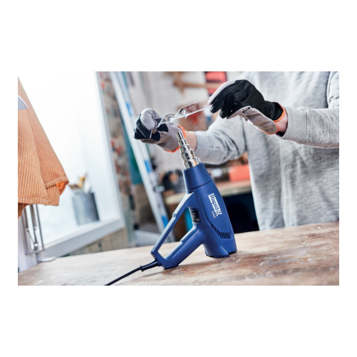 Rapid 5001350, Set pistol cu aer cald R1800, temperatura 300-550 grade, 1600W, debit reglabil in 2 trepte 250-450l/min, + geanta de transport si accesorii [14]
