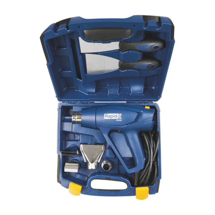 Rapid 5001350, Set pistol cu aer cald R1800, temperatura 300-550 grade, 1600W, debit reglabil in 2 trepte 250-450l/min, + geanta de transport si accesorii [3]
