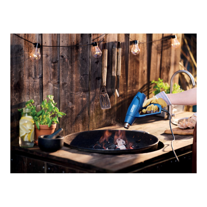 Rapid 5001350, Set pistol cu aer cald R1800, temperatura 300-550 grade, 1600W, debit reglabil in 2 trepte 250-450l/min, + geanta de transport si accesorii [17]