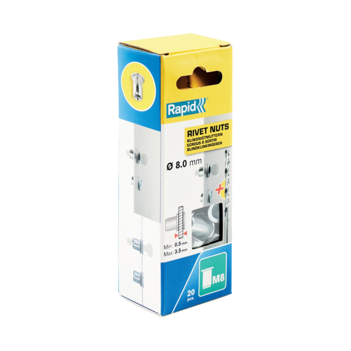 Rapid 5001482, set 20 nituri cu filet tip piulita M8, 3.5 mm [1]