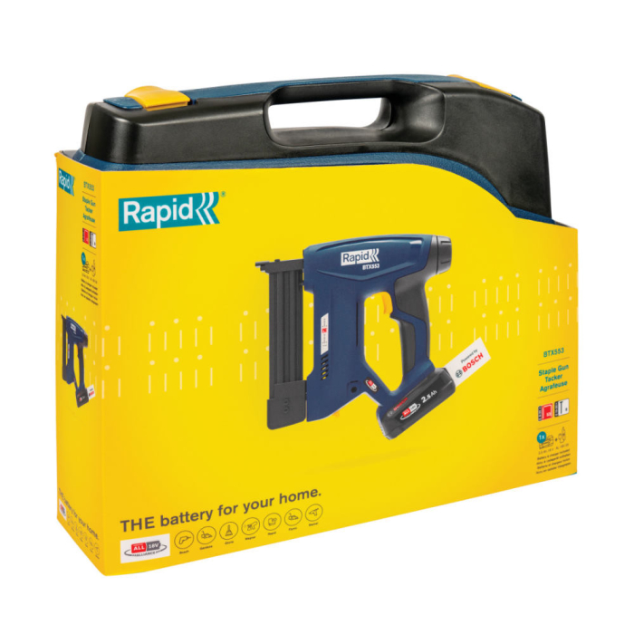 Rapid 5001506, P4A, Set pistol capsator cu acumulator si incarcator BTX553, functional cu capse No.53 si cuie No.8, Bosch Power for All Alliance [7]