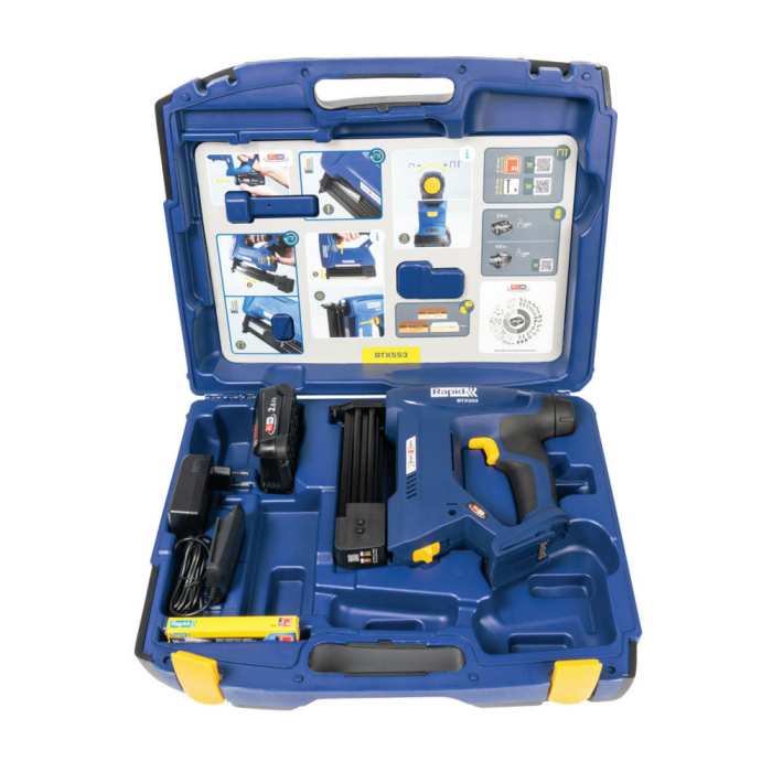 Rapid 5001506, P4A, Set pistol capsator cu acumulator si incarcator BTX553, functional cu capse No.53 si cuie No.8, Bosch Power for All Alliance [2]