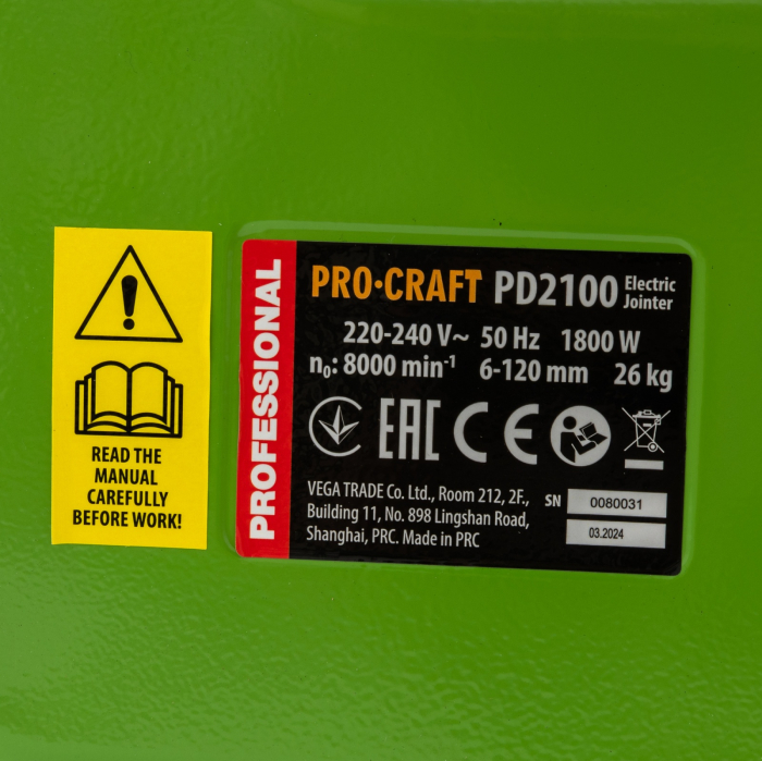 Rindea/abric cu grosime PROCRAFT PD2100 , 1800 W, 8000 rpm [5]