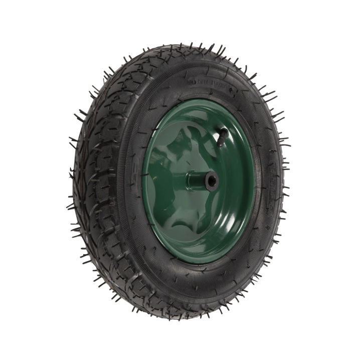 Roata roaba Micul Fermier 3.50-8, diametru ax 14mm, janta verde [2]