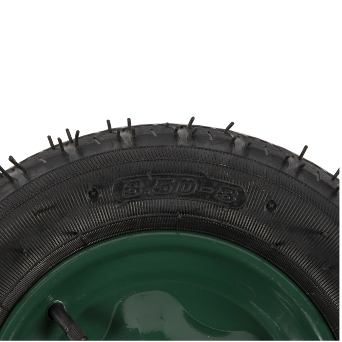 Roata roaba Micul Fermier 3.50-8, diametru ax 14mm, janta verde [3]