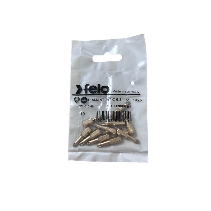 Set 10 biti Felo, seria Diamantati profil Pozidrive, C6.3, PZ1, 25mm [1]