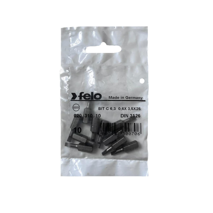 Set 10 biti Felo, seria Industrial profil Drept, C6.3, 3.5x0.6mm, 25mm [1]