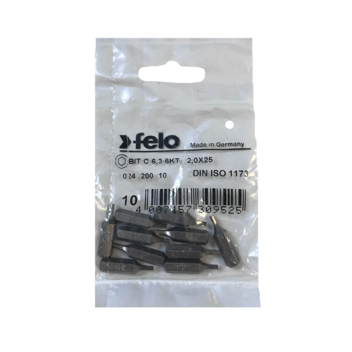 Set 10 biti Felo, seria Industrial profil HEX, C6.3, HX2.0, 25mm [1]