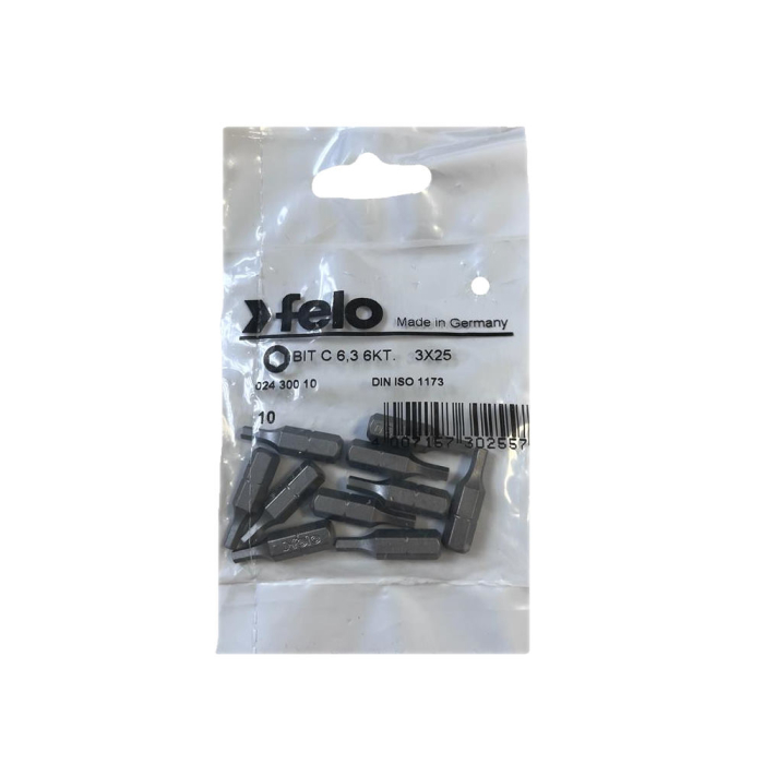 Set 10 biti Felo, seria Industrial profil HEX, C6.3, HX3.0, 25mm [1]