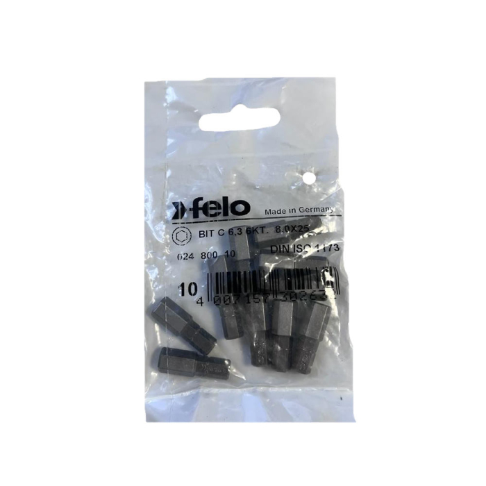 Set 10 biti Felo, seria Industrial profil HEX, C6.3, HX8.0, 25mm [1]