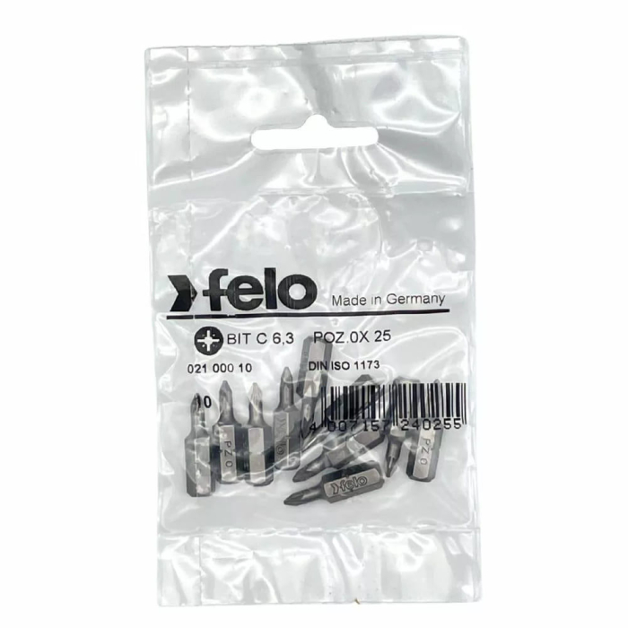 Set 10 biti Felo, seria Industrial profil Pozidrive, C6.3, PZ0, 25mm [1]