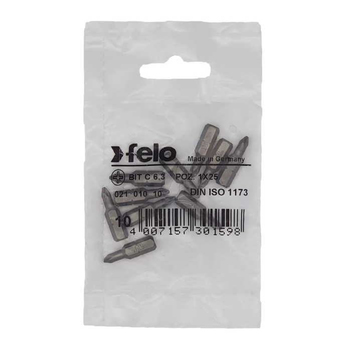 Set 10 biti Felo, seria Industrial profil Pozidrive, C6.3, PZ1, 25mm [1]