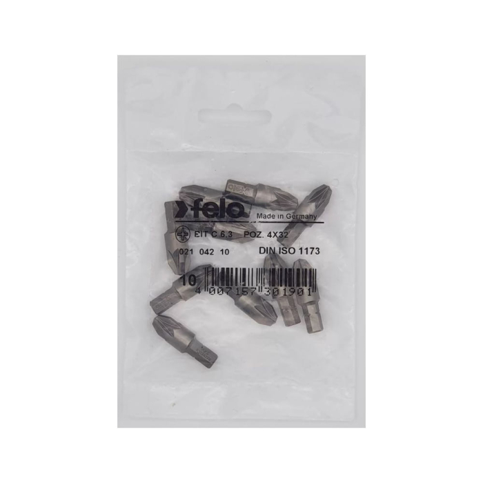 Set 10 biti Felo, seria Industrial profil Pozidrive, C6.3, PZ4, 32mm [1]
