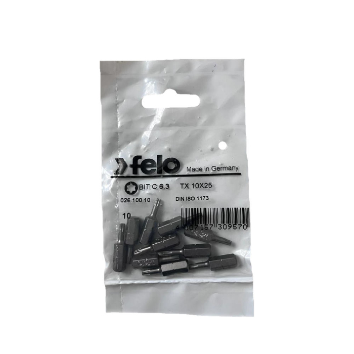 Set 10 biti Felo, seria Industrial profil Torx, C6.3, TX10, 25mm [1]