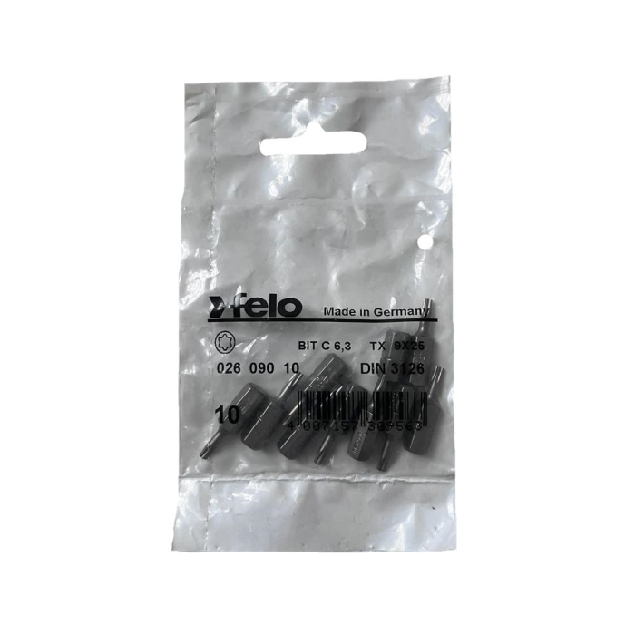 Set 10 biti Felo, seria Industrial profil Torx, C6.3, TX9, 25mm [1]