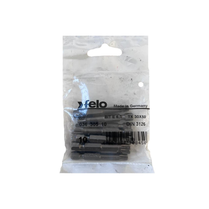 Set 10 biti Felo, seria Industrial profil Torx, E6.3, TX30, 50mm [1]