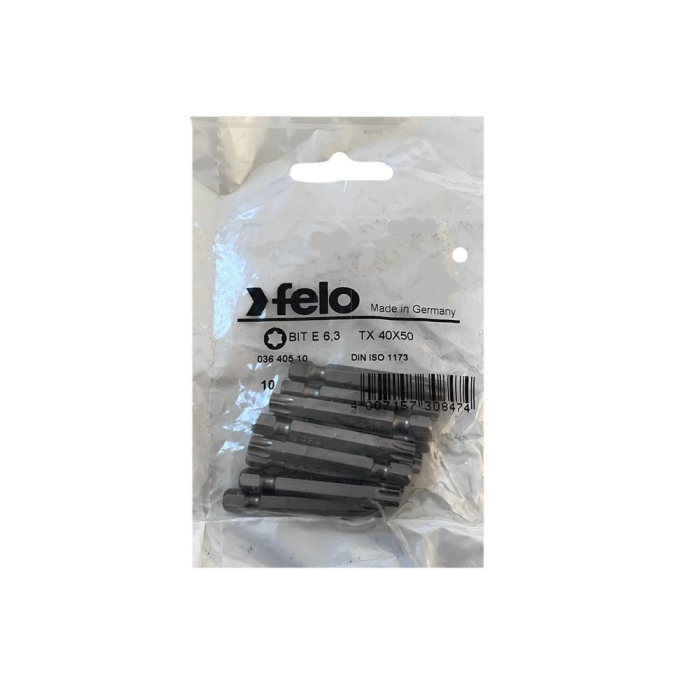 Set 10 biti Felo, seria Industrial profil Torx, E6.3, TX40, 50mm [1]