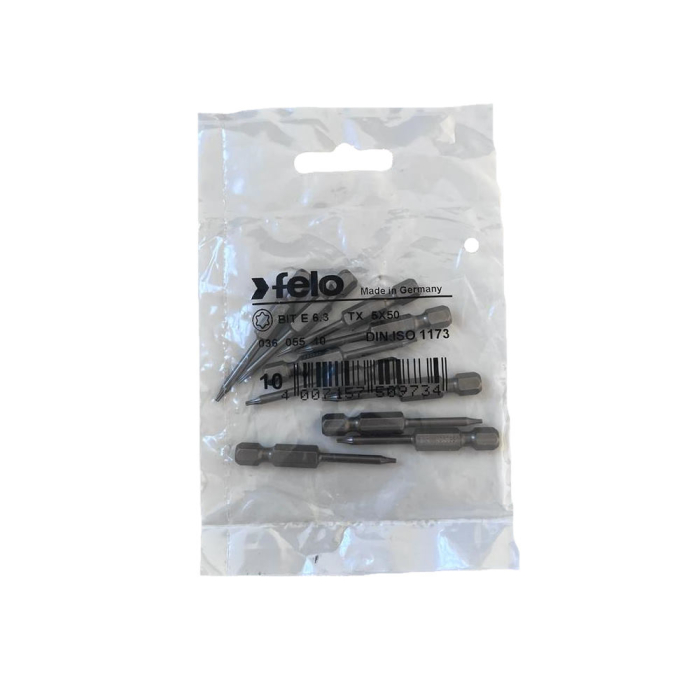 Set 10 biti Felo, seria Industrial profil Torx, E6.3, TX5, 50mm [1]