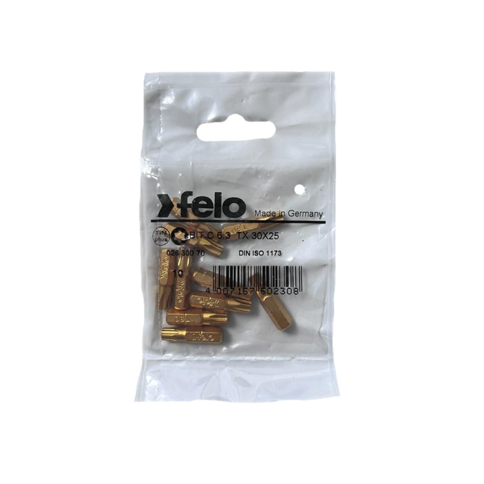 Set 10 biti Felo, seria TiN Plus profil Torx, C6.3, TX30, 25mm [1]