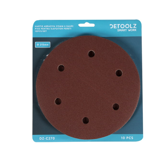 Set 10 hartie abraziva P150 6gauri 215mm [3]