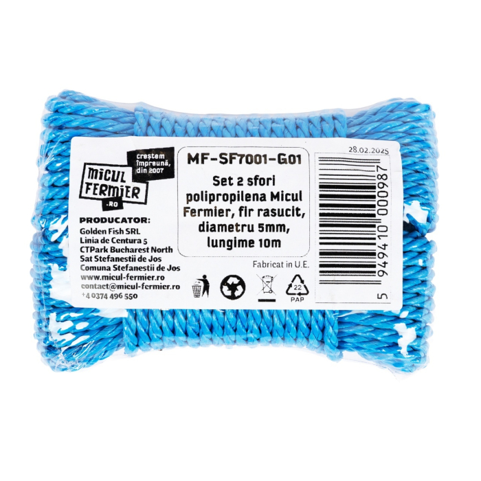 Set 2 sfori polipropilena Micul Fermier, fir rasucit, diametru 5mm, lungime 10m [3]